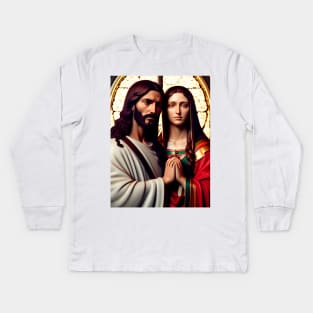 Jesus Christ next to Saint Mary Magdalene Kids Long Sleeve T-Shirt